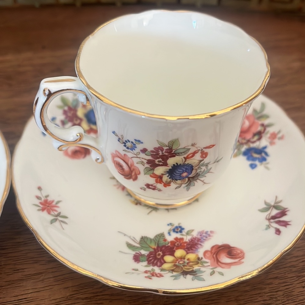 Hammersley bone china set of two Demitasse tea cup Cup and Saucer - Picture 3 of 8